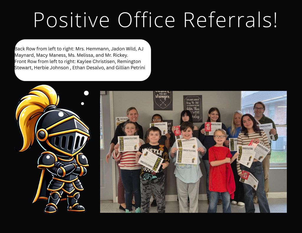 Students and Staff who won Positive Office Referrals