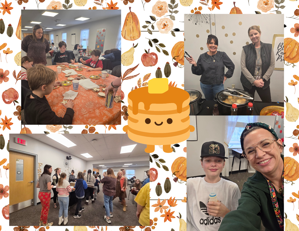 Students and staff enjoying Thanksgiving Brunch