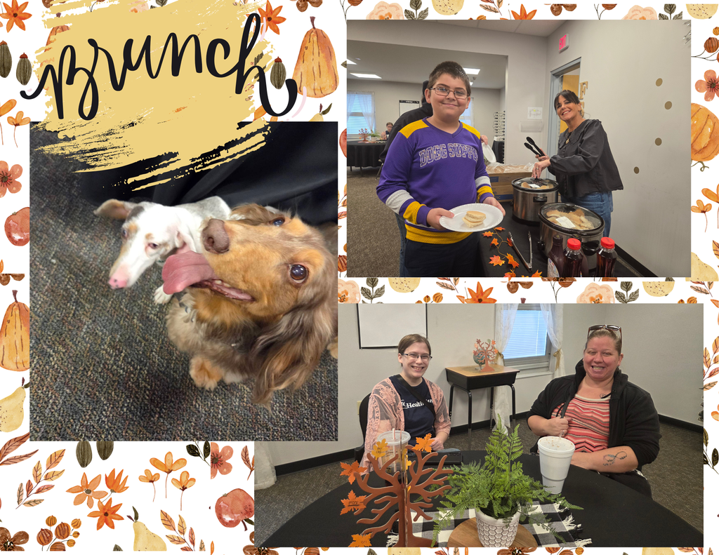 Students and staff enjoying Thanksgiving Brunch
