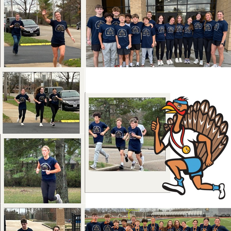 collage of students running