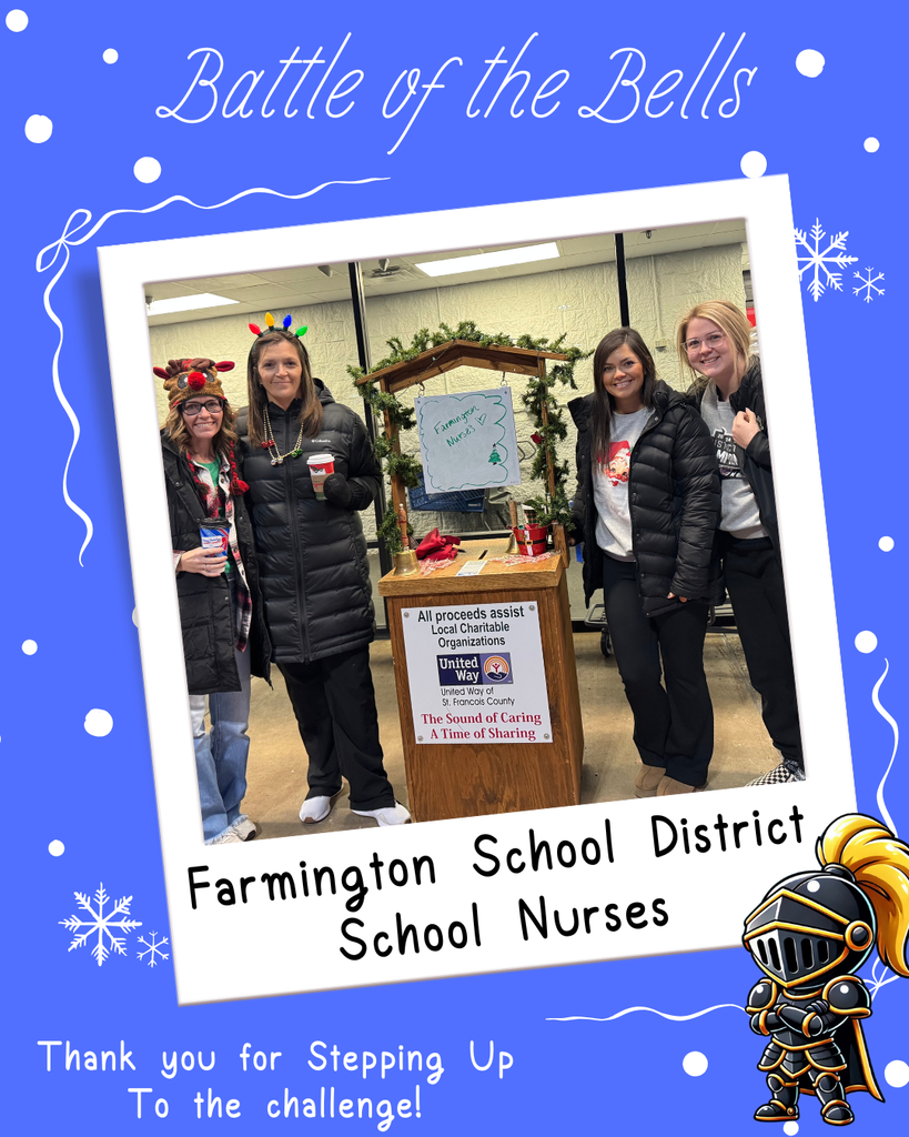 Four school nurses ringing the bell at WalMart