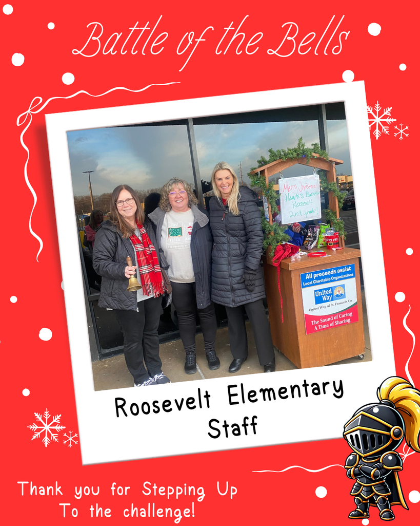 Roosevelt staff members ringing the bell for the United Way