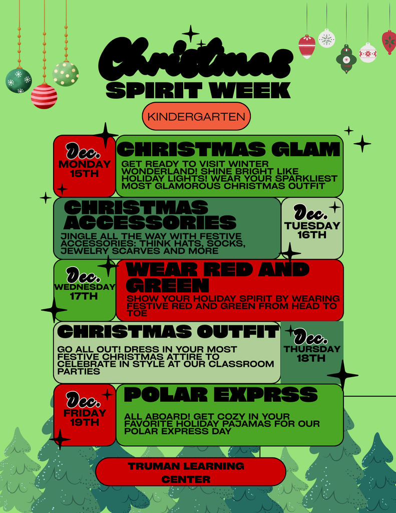 Kindergarten Spirit Days