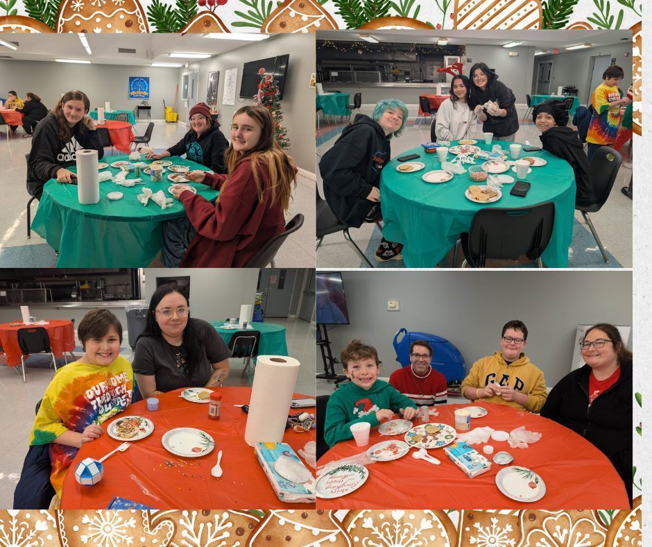 Students and staff at Dayse enjoying the cookie decorating night