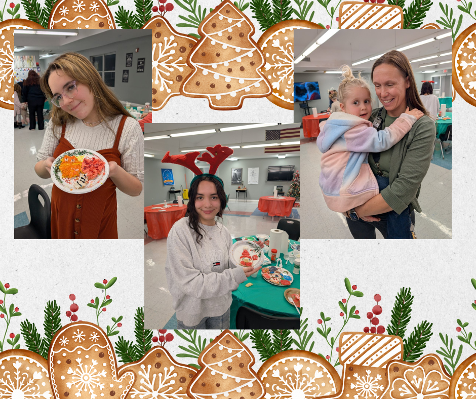 Students and staff at Dayse enjoying the cookie decorating night