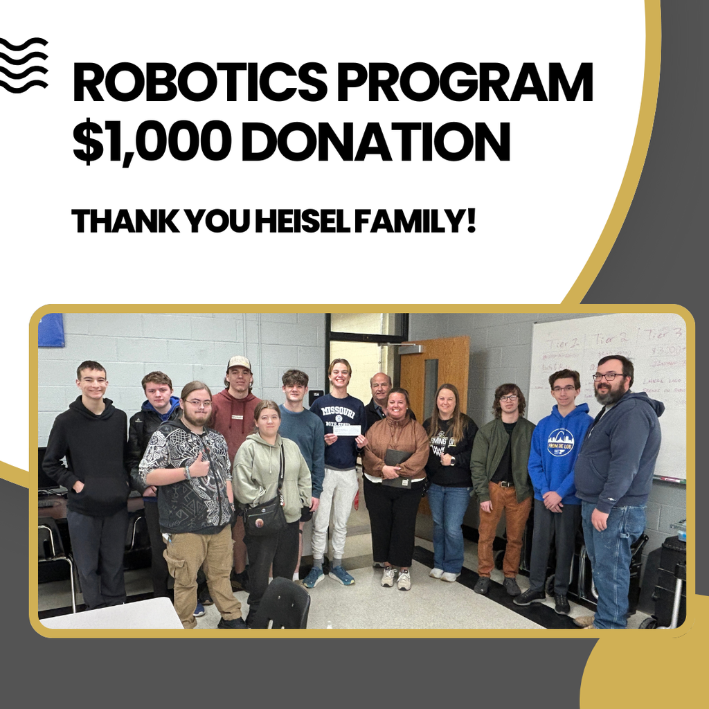 Heisel family presenting the check to Mr. Noblin and the FHS students.