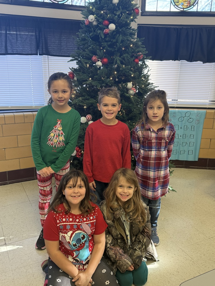 first grade students on red/green day