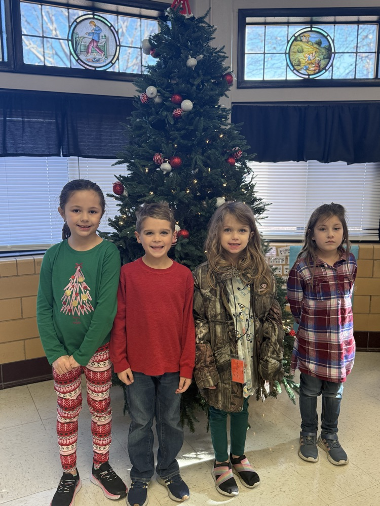 first grade students on red/green day