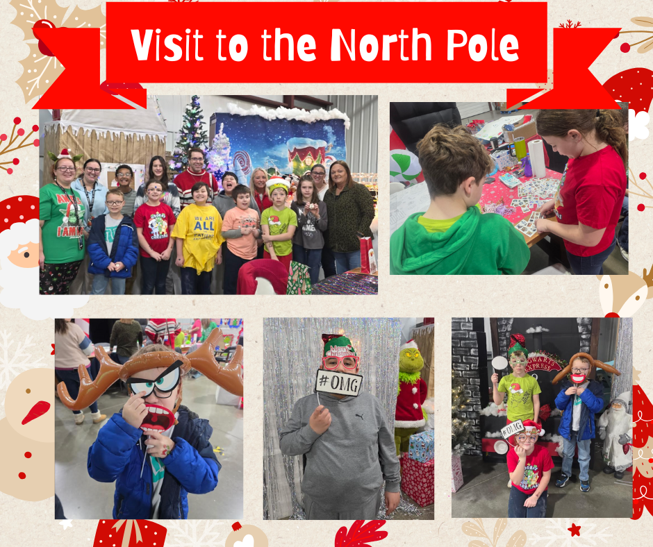 Students and staff at the north pole.