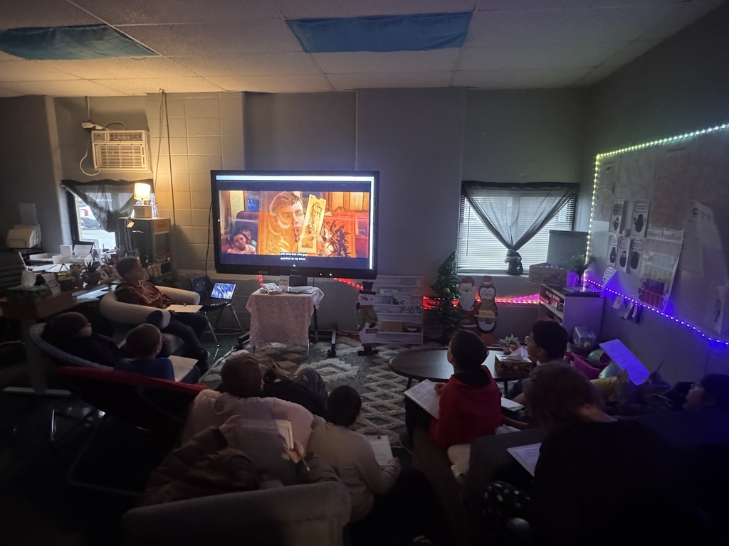 Students enjoying polar express day and activities