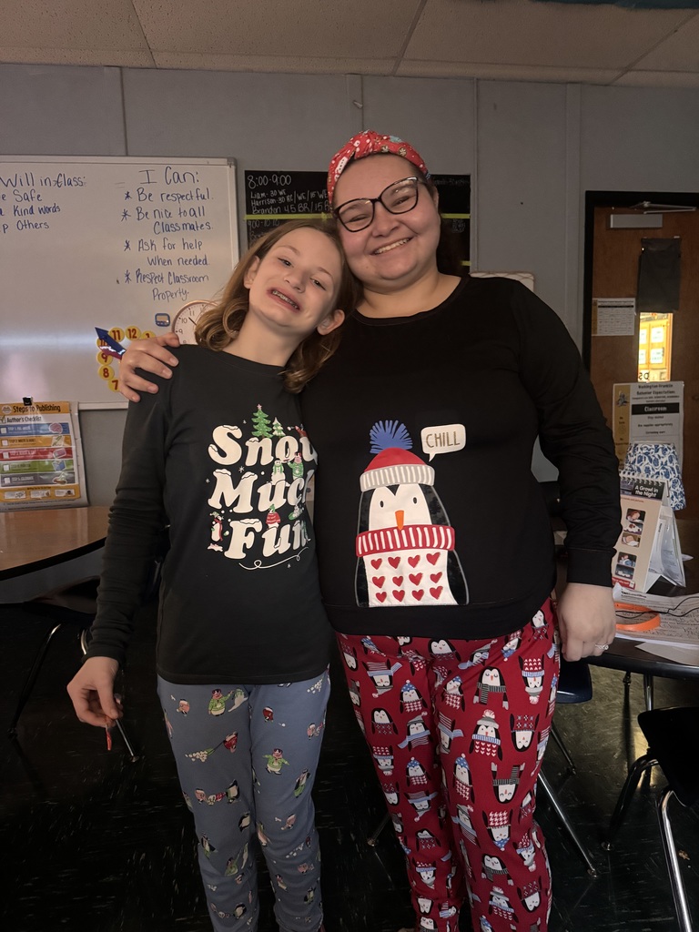 Students enjoying polar express day and activities