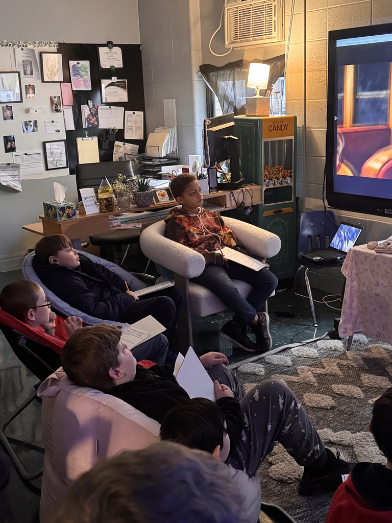 Students enjoying polar express day and activities