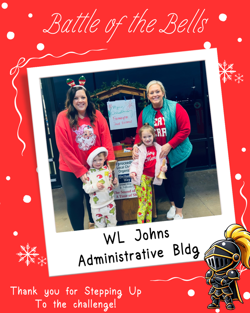 Battle of the Bells - Megan, Ollie, Susan and Shay ringing the bell at WalMart