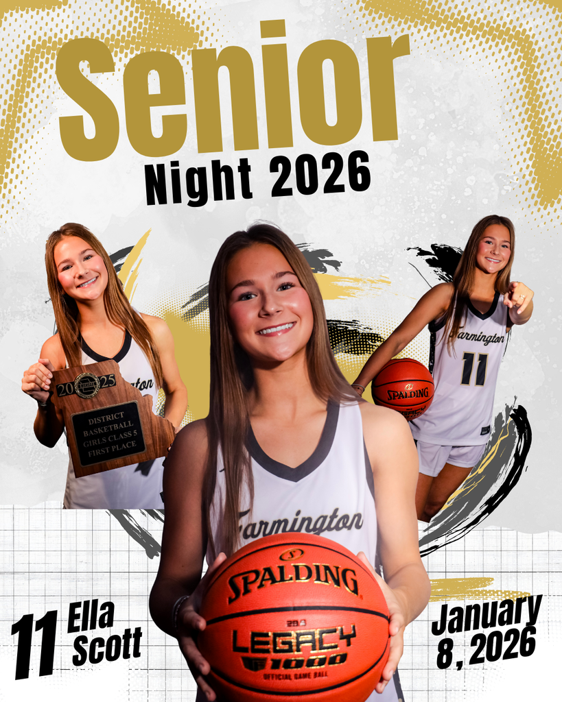 Senior Night 2026 January 8, 2026 Girls Basketball Ella Scott collage of pictures 11 Ella Scott