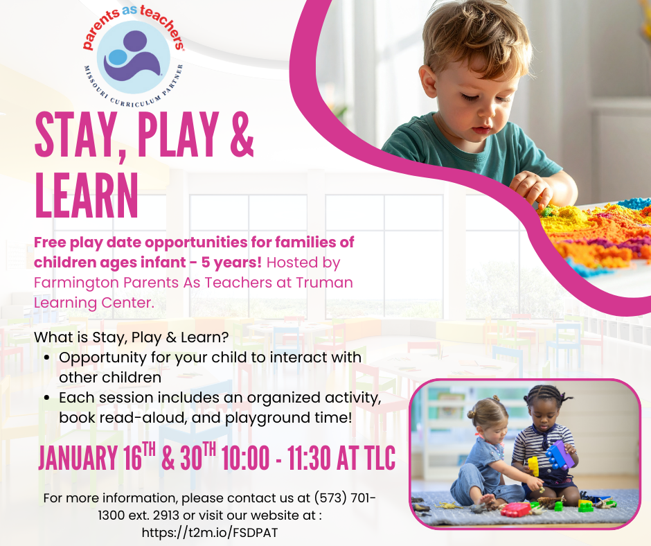 Stay, Play & Learn - January dates and children playing photos