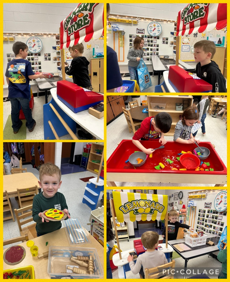 Creating pizza, and grocery shopping.