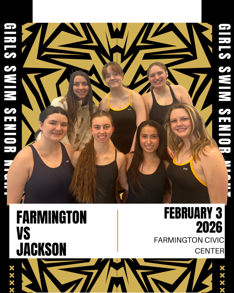 Farmington vs Jackson Feb. 3 2026 Farmington Civic Center picture of FHS Girls Swim Team Seniors