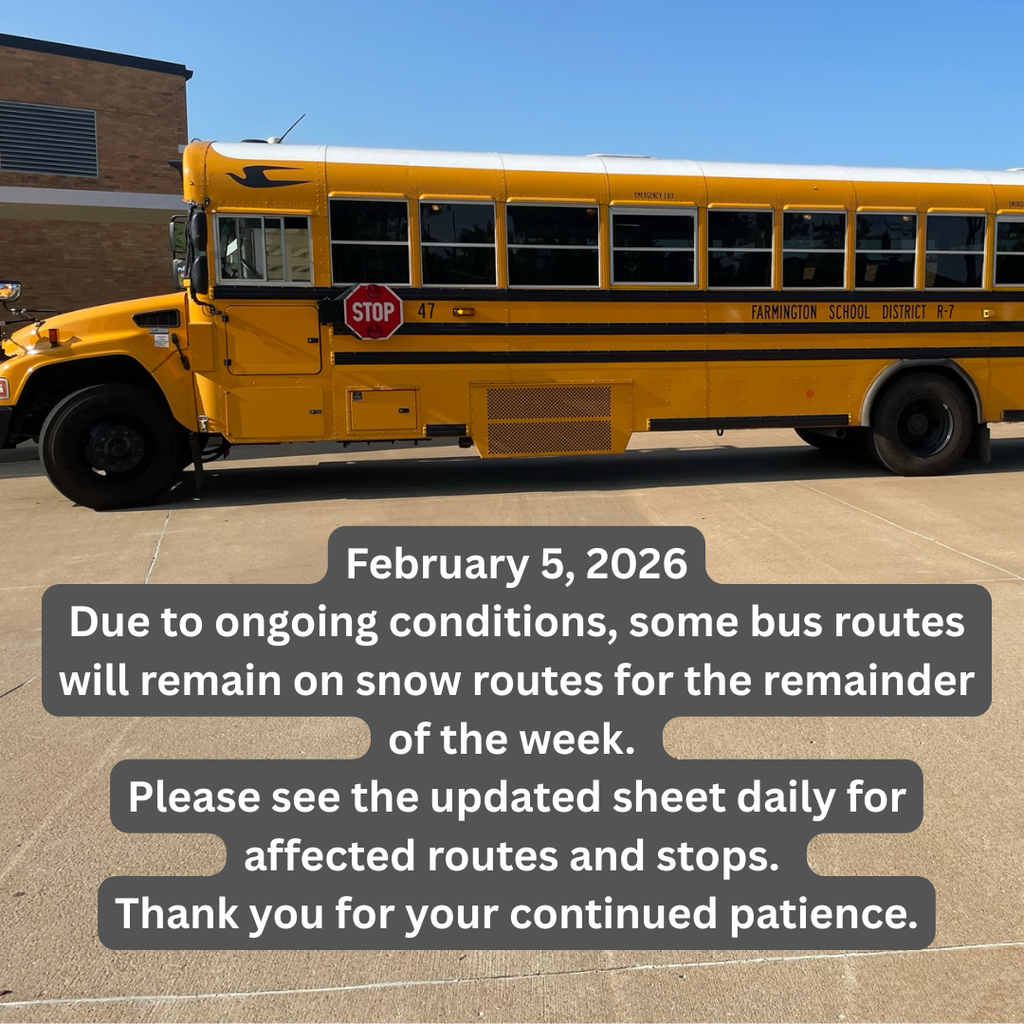 February 5, 2026 Due to ongoing conditions, some bus routes will remain on snow routes for the remainder of the week.  Please see the updated sheet daily for affected routes and stops.  Thank you for your continued patience. https://t2m.io/FSDSnowRoutes 