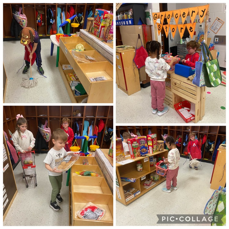 preschoolers grocery shopping 