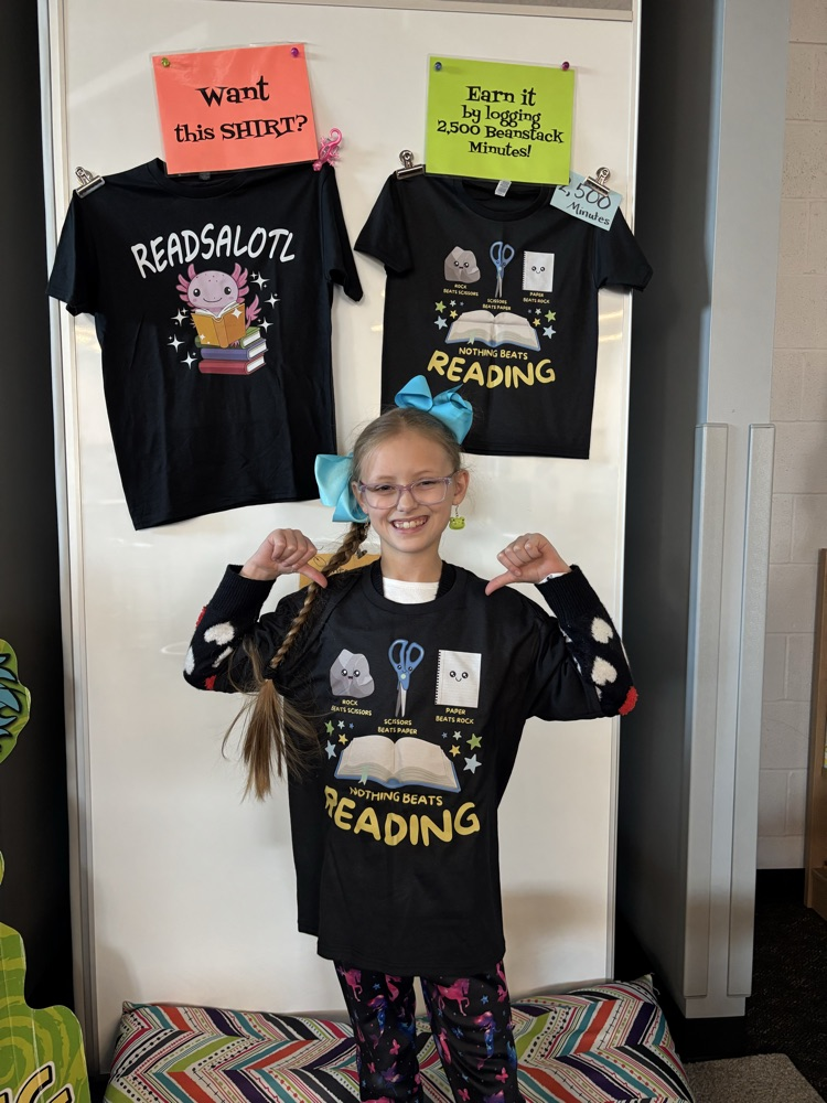 student with reading tshirt