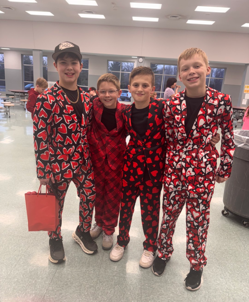 Students dressed in holiday attire.  