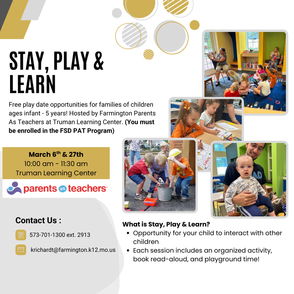 Stay play and learn collage of pictures