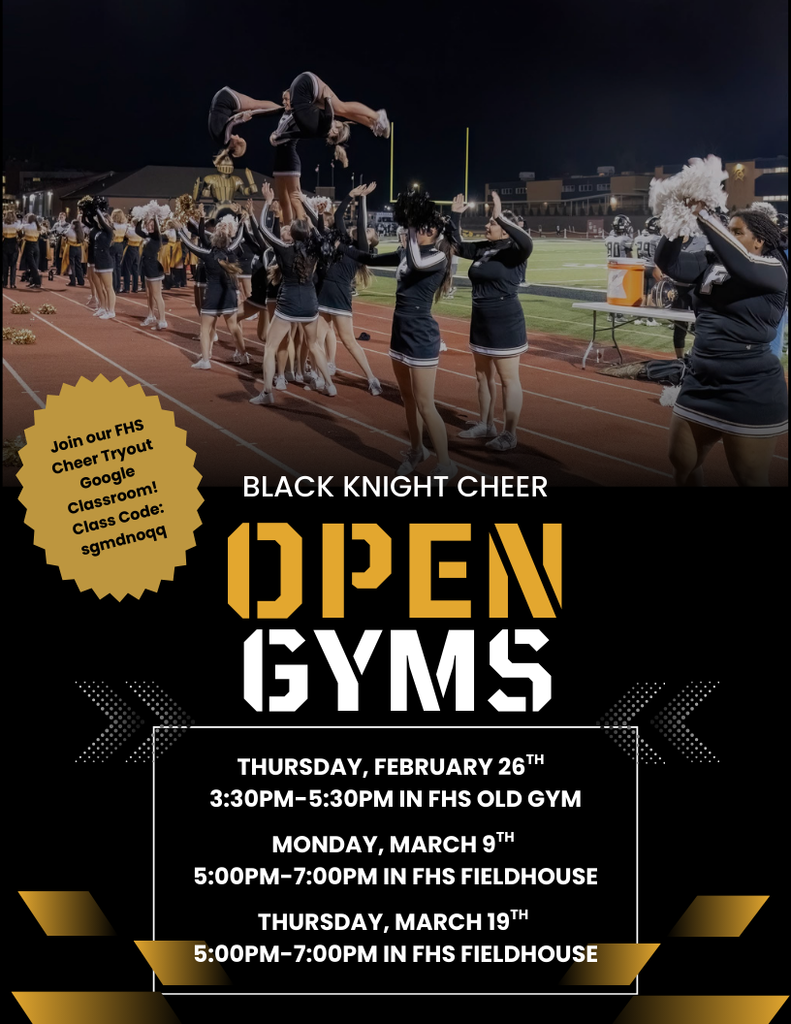 2026 FHS Cheer Open Gyms - FHS Cheerleading Open Gyms for current 8th-11th graders