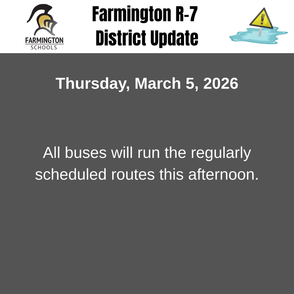 All buses will run the regularly scheduled routes this afternoon.