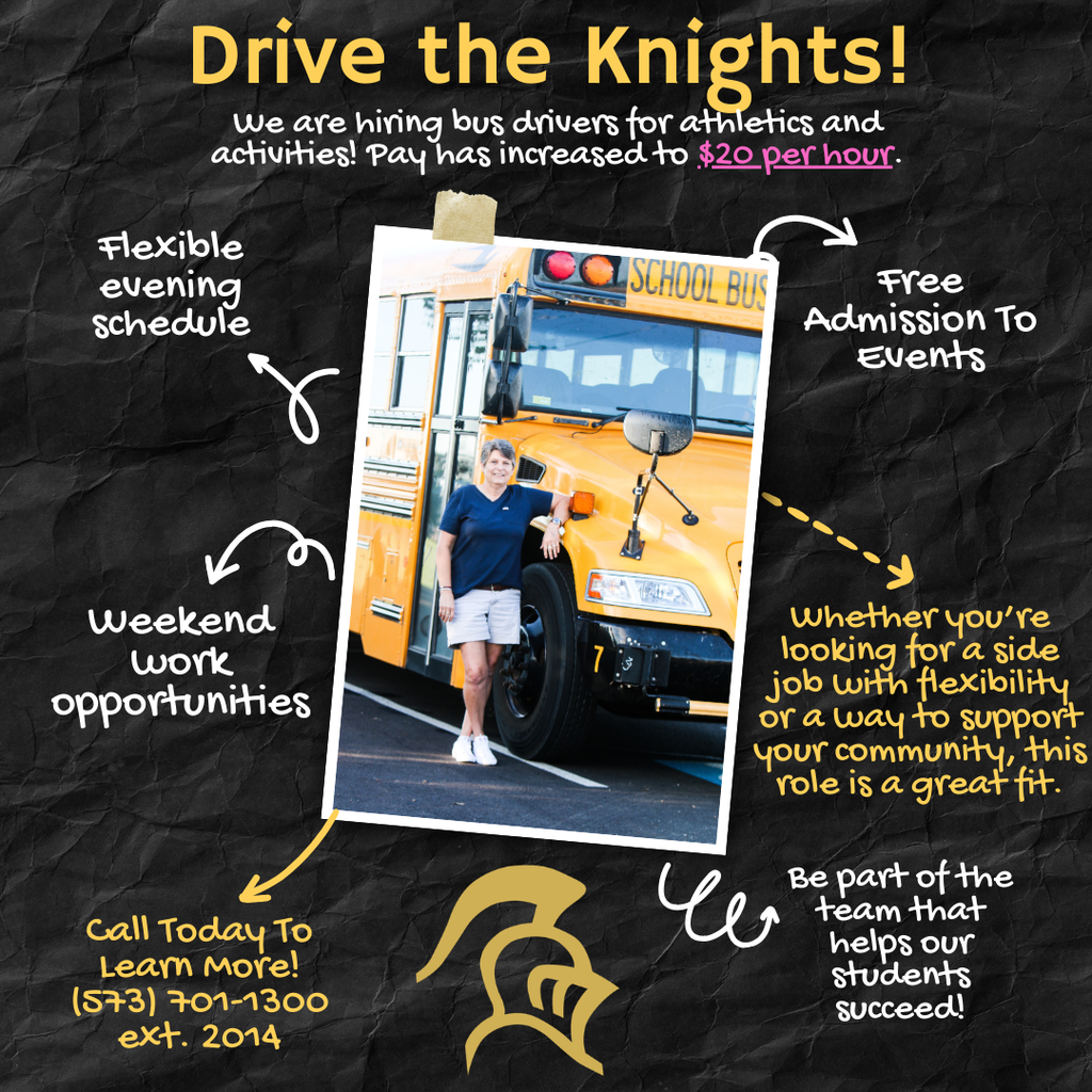 We are hiring drivers. picture of a bus driver Call Today To Learn More! (573) 701-1300 ext. 2014