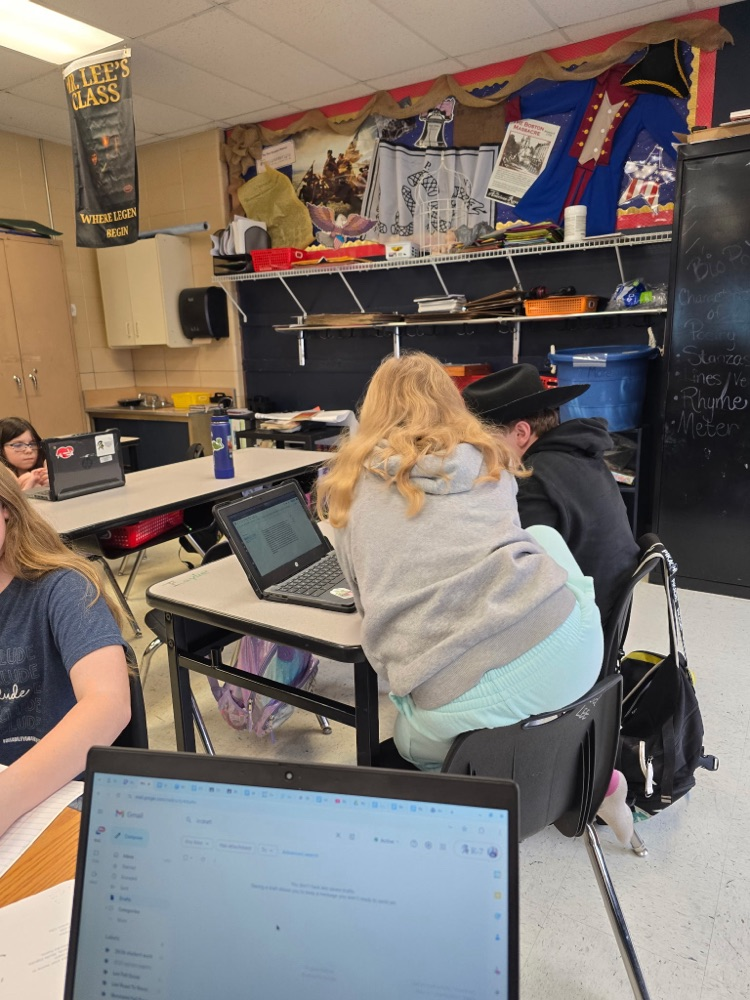 Peer reviewing their American Revolution narratives. 