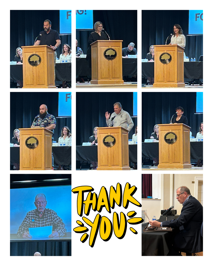 pictures of each candidate at the podium and Mr. Beavers