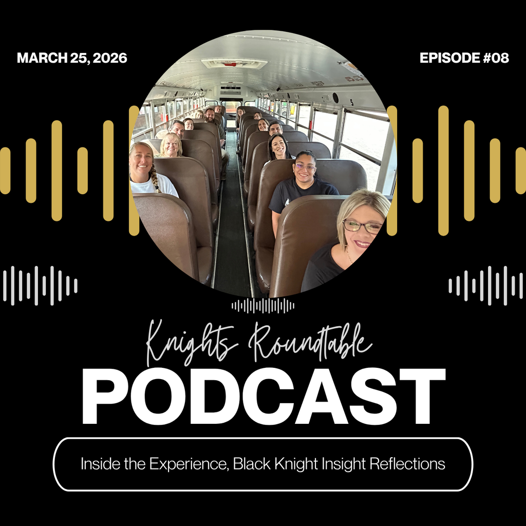 podcast thumbnail Black knight insight participants on a school bus
