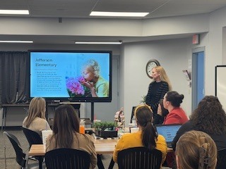 Counselors presenting to the group