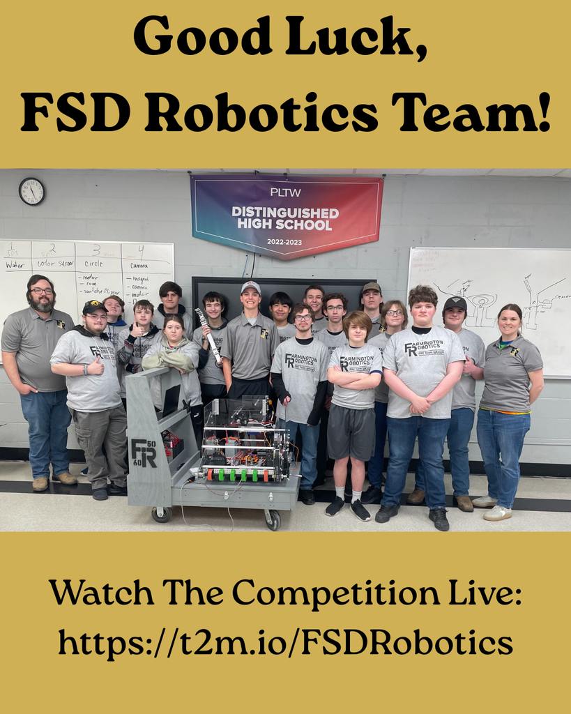 Good luck FSD Robotics team. https://t2m.io/FSDRobotics