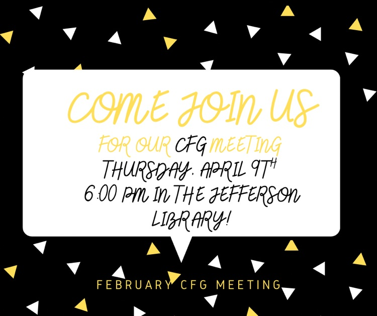 CFG meeting tonight at 6pm at Jefferson Library 