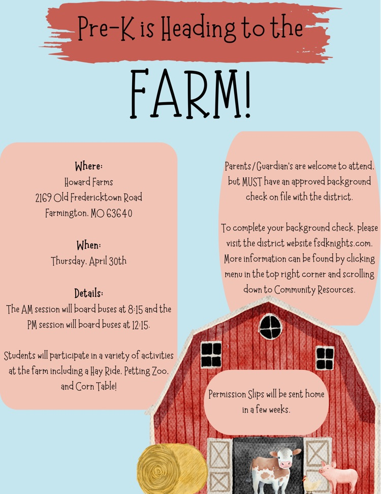PreK Farm Field Trip