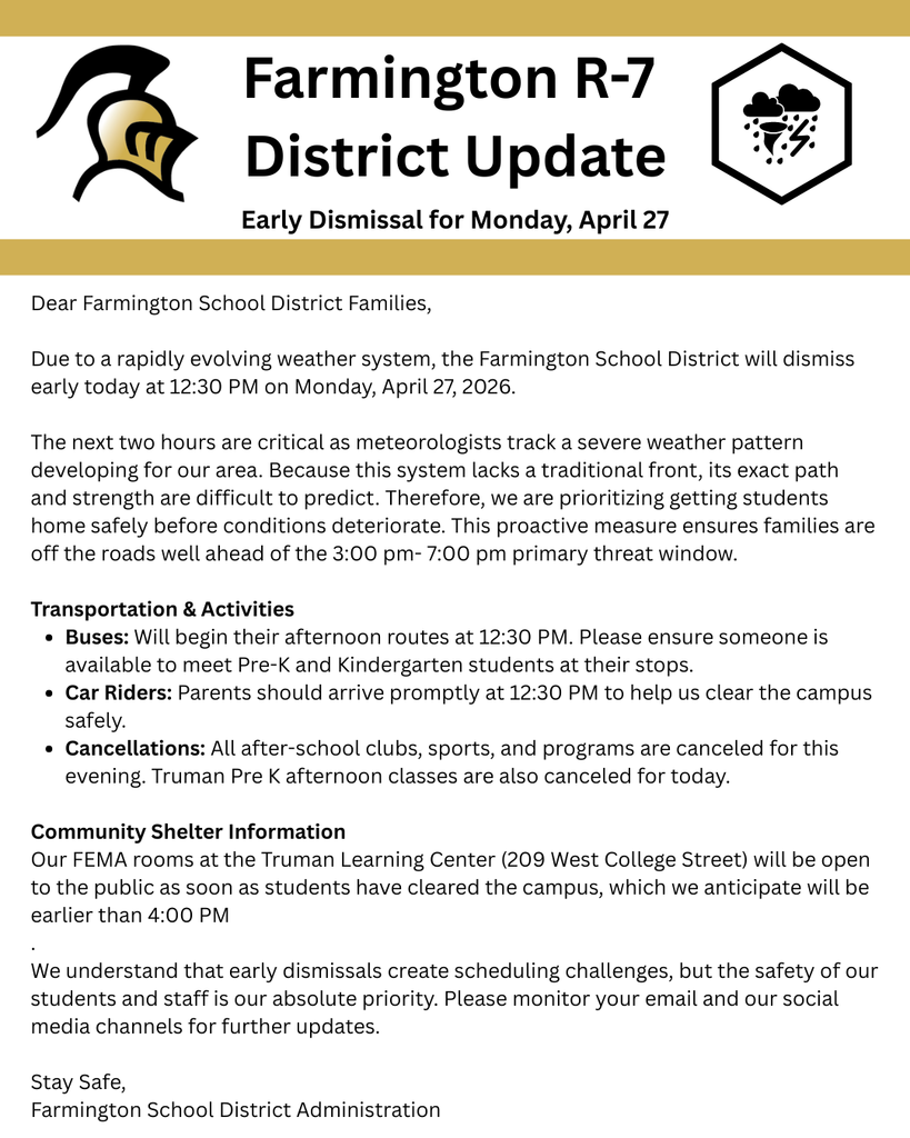 Early Release on 4/27/26