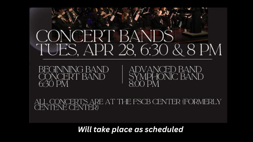 Tuesday, April 28th Concert Information 