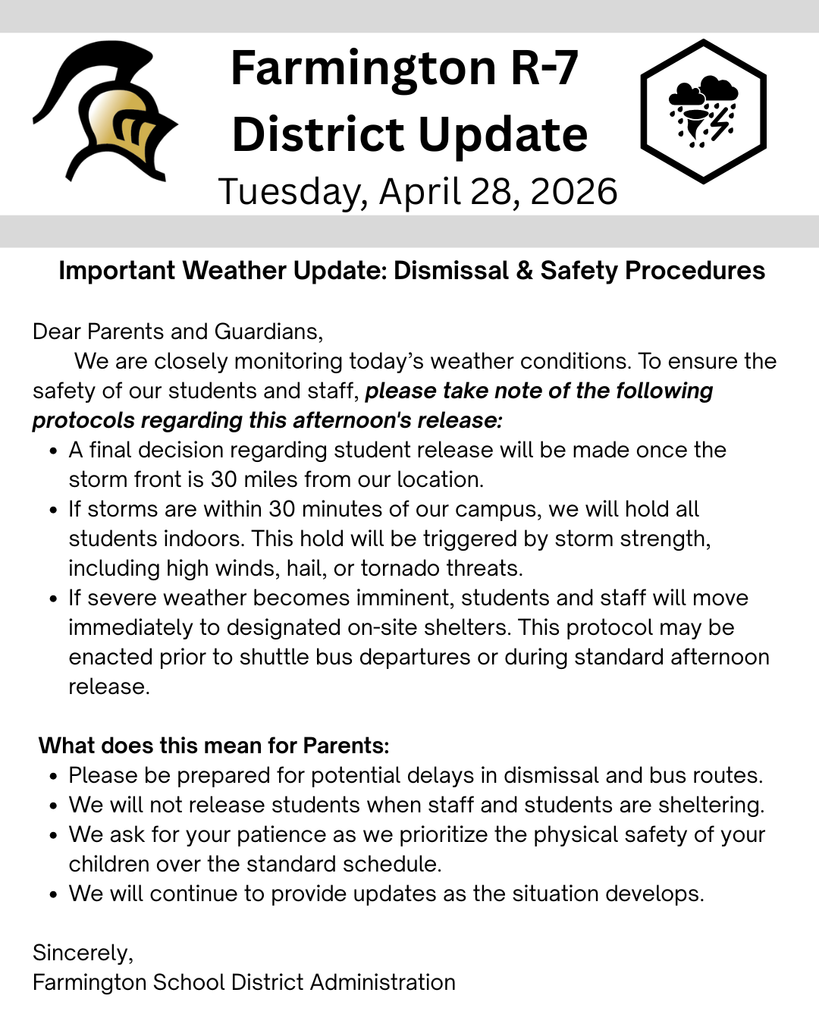 Dismissal on April 28th