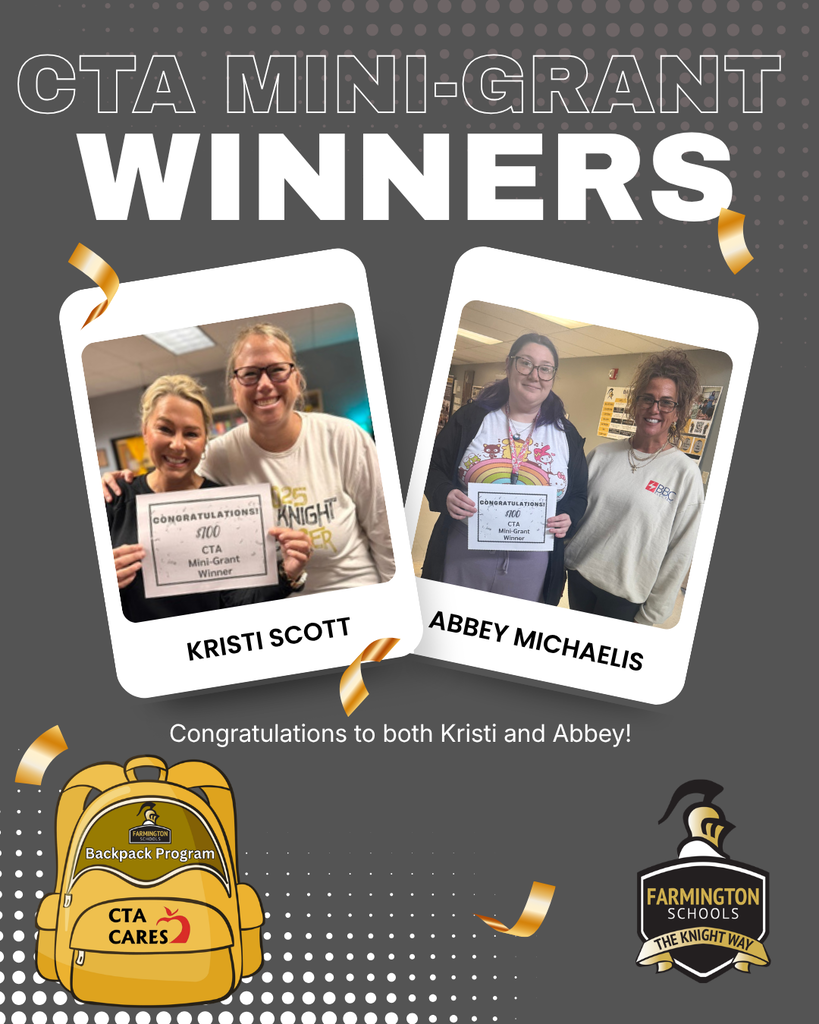 Graphic celebrating Kristi Scott and Abbey Michaelis as CTA mini-grant winners