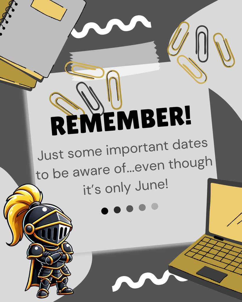 Reminder of dates for next school year