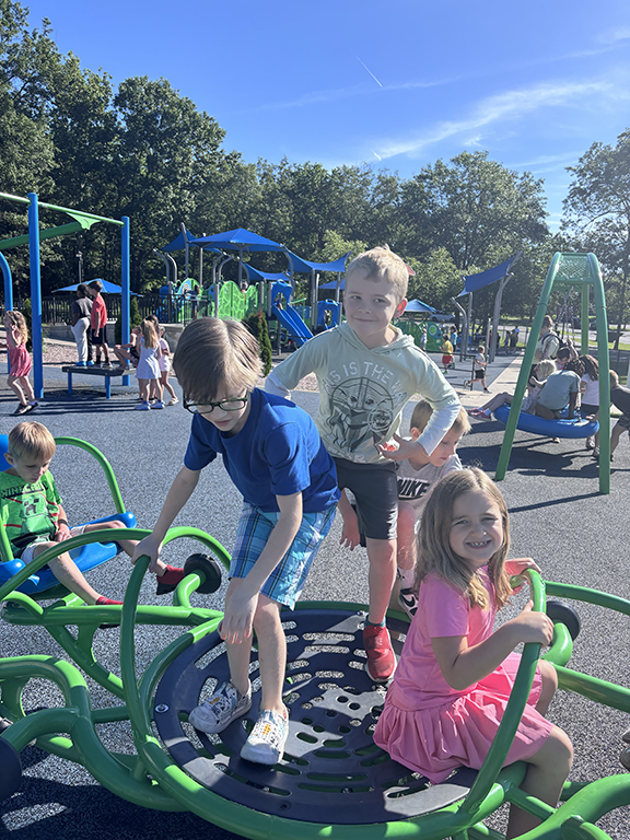 Kids playing on a playground
