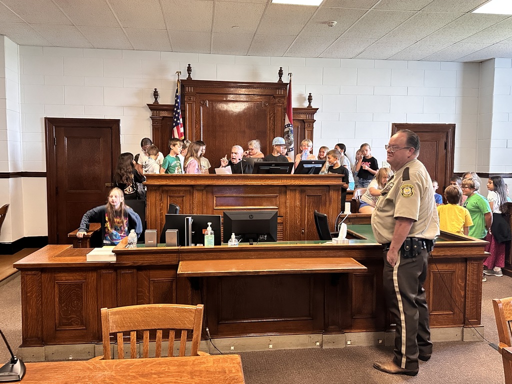 Judge with kids in courthouse