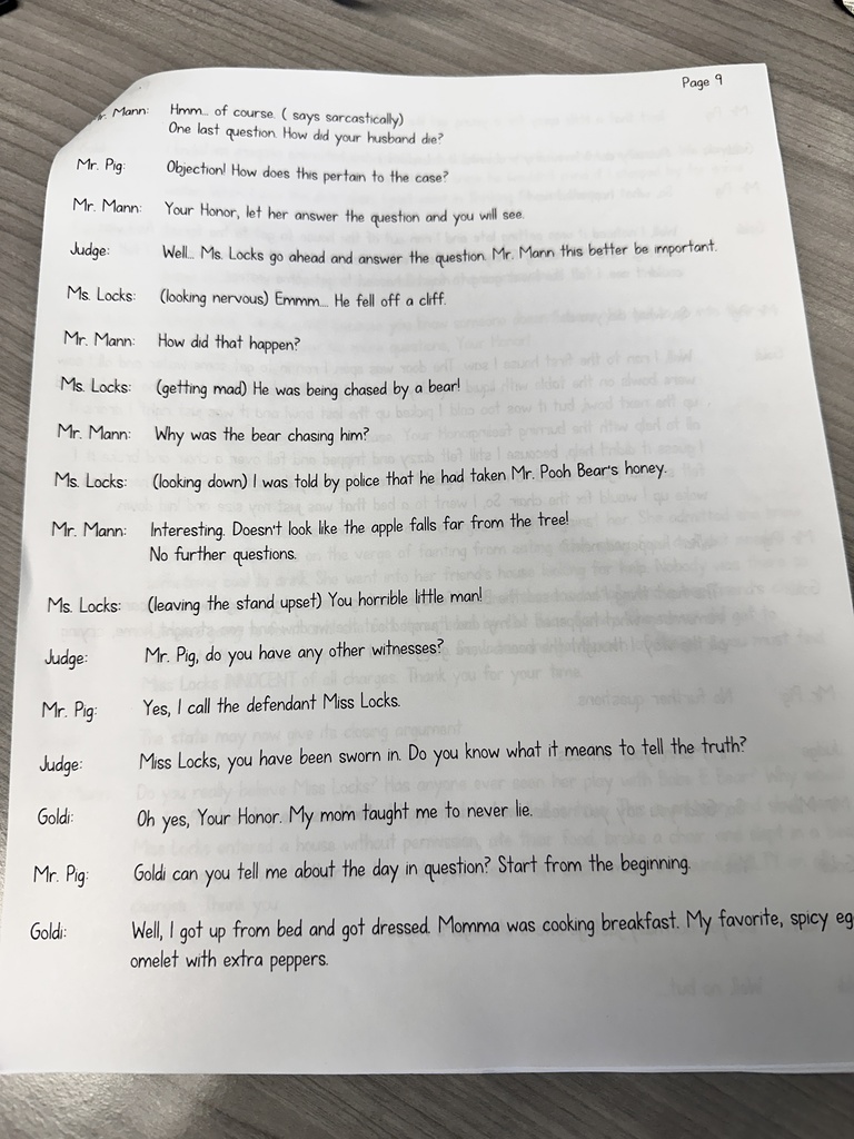 Script in the Trial of Goldilocks