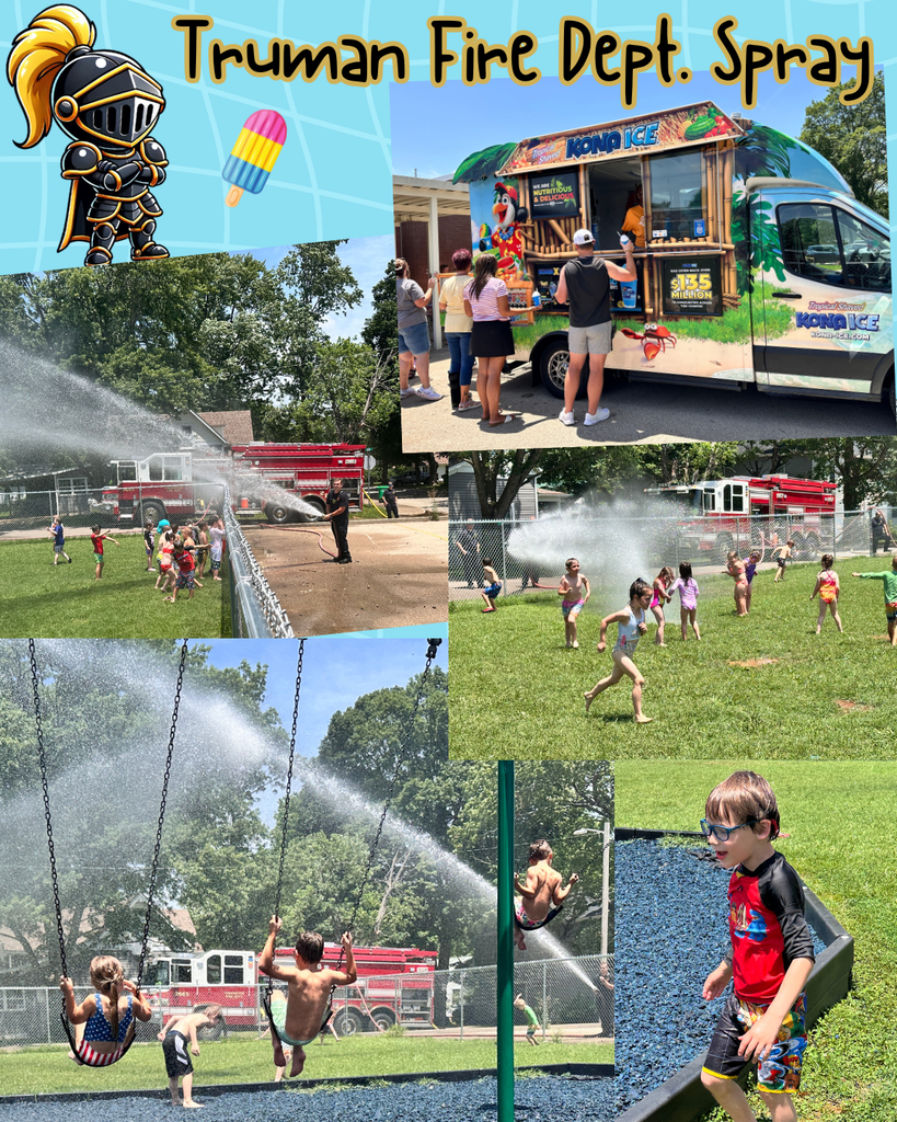 Kids getting sprayed by water