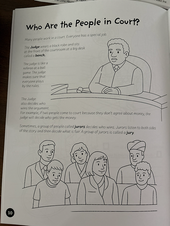Page from children's book: Kids in Missouri Courts