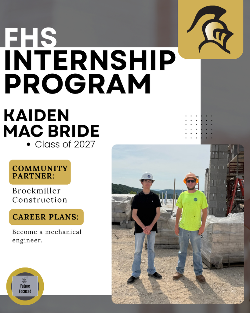 FHS Internship Program member Kaiden Mac Bride on the worksite at Brockmiller Construction 