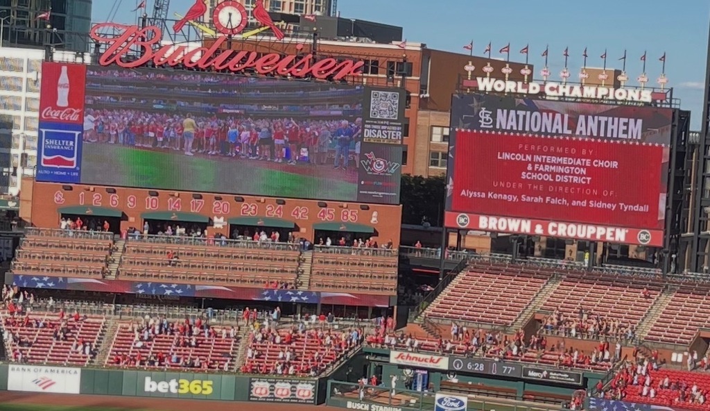 Scoreboard at Busch Stadium
