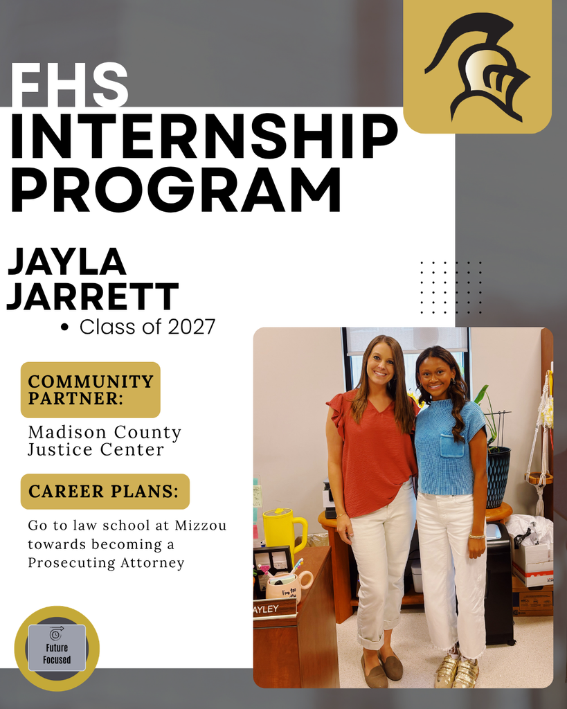 Jayla Jarrett interning at the Madison County Justice Center
