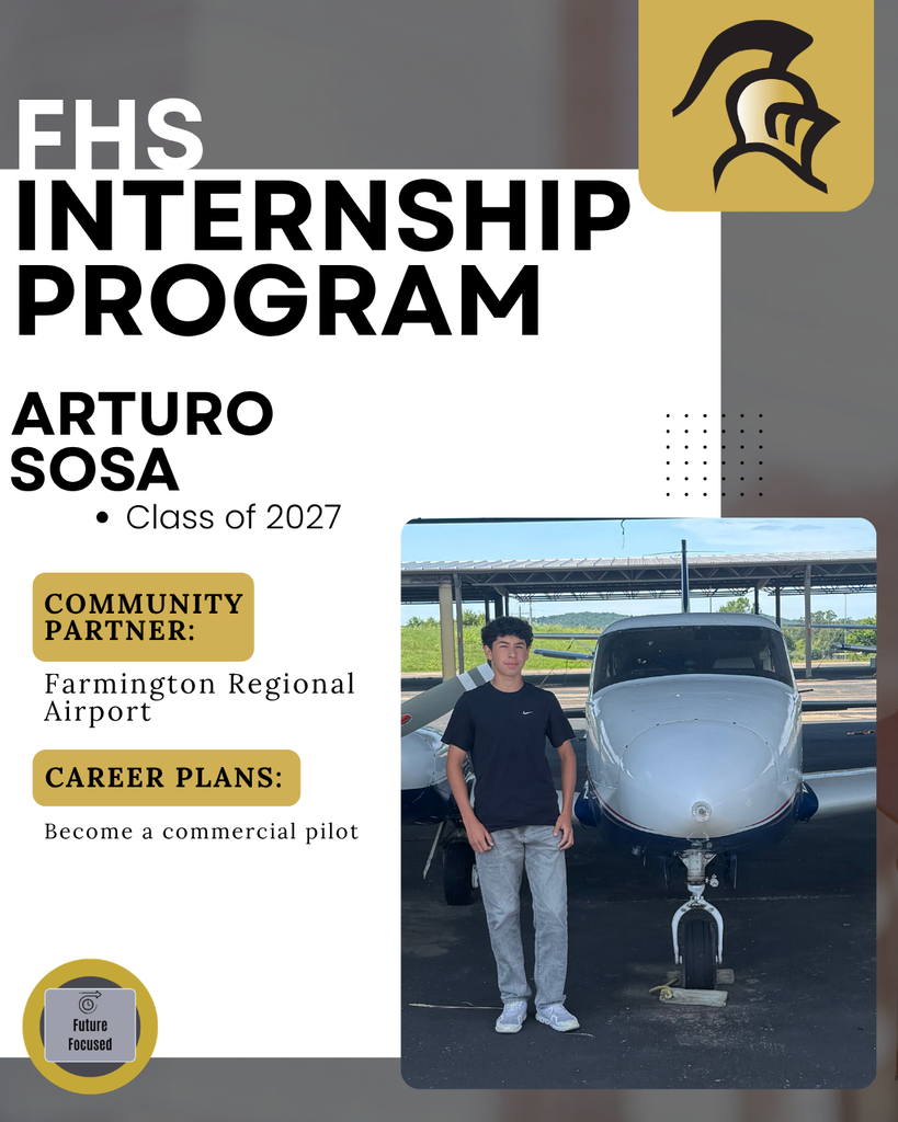 Internship recognition of Arturo Sosa working at Farmington Regional Airport